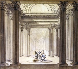 Interieur van de Tempel van de Deugd, ca. 1770 door French School