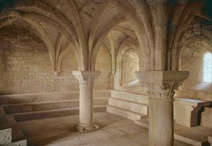 Interieur van de kapittelzaal van de Cisterciënzerabdij, gesticht in 1146 door French School