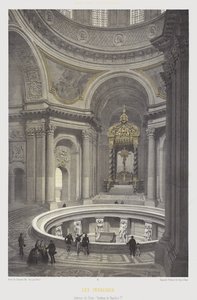 Interieur van de koepel en het graf van Napoleon I, Les Invalides, Parijs door French School