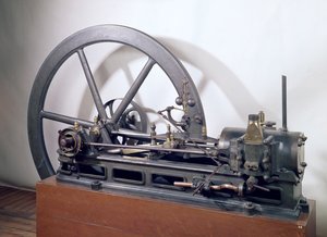 Verbrandingsmotor ontworpen door Etienne Lenoir (1822-1900) 1860 (metaal)