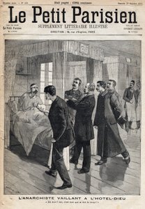 Verhoor van de anarchist Auguste Vaillant (1861-1894) in het Hotel Dieu waar hij de aanslag bekent die hij op 9 december heeft gepleegd door French School