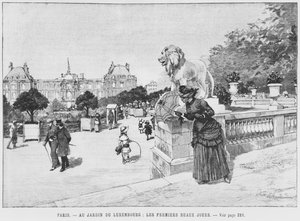 Jardin van Luxemburg, de eerste mooie dagen, ca. 1870-80 door French School