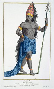 Jean, Koning van Congo, gegraveerd door Pierre Duflos (1742-1816), 1780 (kopergravure)