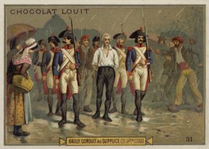Jean Sylvain Bailly op weg naar de guillotine, Franse Revolutie, 11 november 1793 door French School