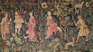 Jeu de Marelle et Cueillette de Fruits, Loire Werkplaats, 1510 door French School
