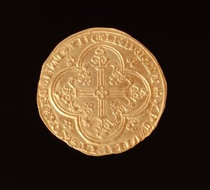 Jan II De Goede (1319-64) Koning van Frankrijk, Franc a Cheval, 1350-64 (achterzijde)