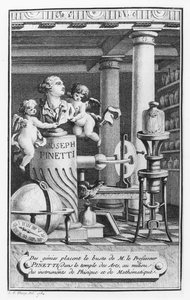 Joseph Pinetti (1750-1800), illustratie uit Amusements physiques door L.S. Thiery, 1784 door French School