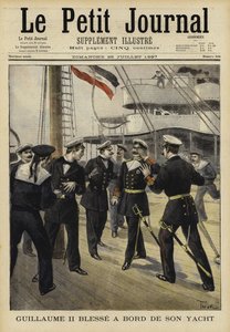 Kaiser Wilhelm II van Duitsland gewond aan boord van zijn jacht, 1897