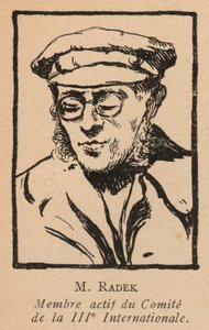 Karl Radek, Pools marxistisch revolutionair en secretaris van de Derde Communistische Internationale (Komintern) (litho)