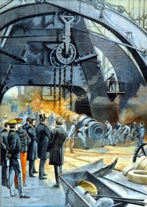 Koning Carlos I (Karel I van Portugal) bij de Ateliers du Creusot in "Le Petit Parisien" van 26/02/1899