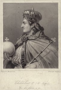 Koning Childebert II van Austrasië door French School