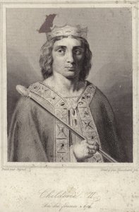 Koning Childerik II van Austrasië door French School