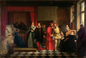 Koning Frans II (1544-60) op zijn Sterfbed, 1865 door French School