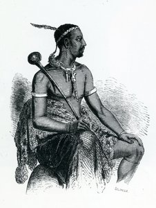 Koning Moshoeshoe I (c.1786-1870) 1833 (gravure)