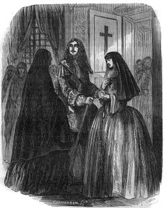 Koning van Frankrijk Lodewijk XIV (1638-1715) met Louise Francoise de la Valliere (1644 - 1710). Gravure uit de 19e eeuw. door French School