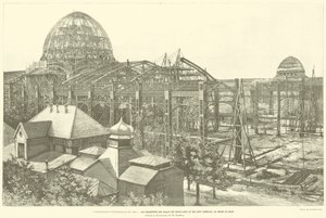 De Wereldtentoonstelling van 1889, De Spanten van de Paleizen van Schone Kunsten en Vrije Kunsten, op het Champ de Mars, Naar de fotografie van M Godefroy door French School