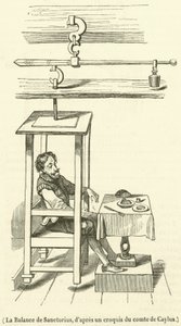 La Balance de Sanctorius (gravure) door French School