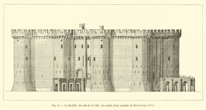 De Bastille, aan de kant van de stad, facsimile van een plaat van Du Cerceau, 1575 door French School