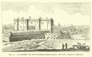 De Bastille, aan de kant van de voorstad Saint-Antoine, rond 1650, naar I Silvestre