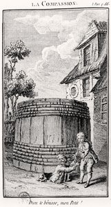Het medeleven (gravure) door French School