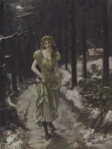 La Fee au Gui (De Maretakfee) (kleurenlitho) door French School