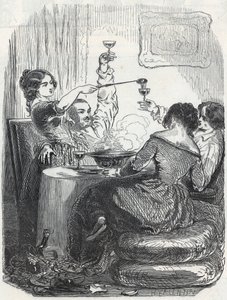 La Maison Doree restaurant gelegen op 20, Boulevard des Italians in het 9e arrondissement van Parijs - Gravure in 