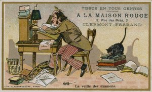 La Maison Rouge handelskaart, de avond voor de examens