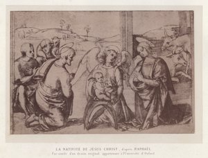 De Geboorte van Jezus Christus, naar Raphael, Facsimile van een originele tekening behorend tot de Universiteit van Oxford door French School