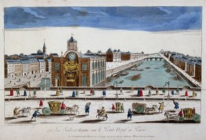 La Samaritaine (waterpomp) op de Pont Neuf in Parijs - optisch zicht