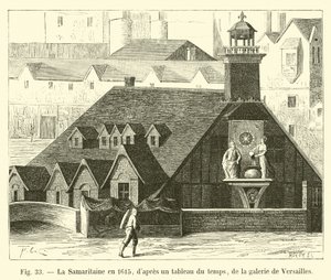 De Samaritaan in 1615, volgens een schilderij uit die tijd, uit de galerij van Versailles