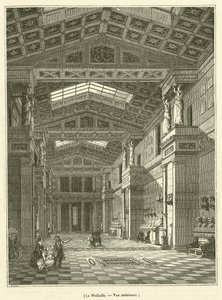 Het Walhalla, binnenaanzicht (gravure)