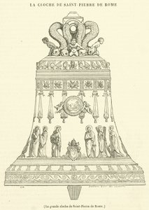 De grote klok van de Sint Pieter in Rome (gravure)