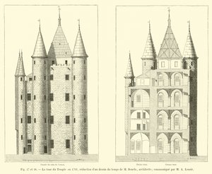 De toren van de Tempel in 1793, verkleining van een tekening uit die tijd door M Bourla, architect; meegedeeld door M A Lenoir door French School