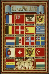 Label voor vlag draad door French School