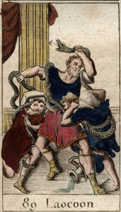Laocoon Minerva ondersteunt de Grieken en stuurt de zeeslangen om Laocoon aan te vallen die de inwoners van Troje waarschuwt tegen het paard. Slangen vielen zijn twee zonen aan en daarna Laocoon door French School