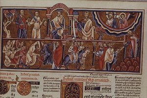 Lat 8846 f.2 Scène van een bloedbad, uit de Hebraica Romana Gallica door French School