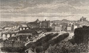 Laval - Mayenne - Pays de la Loire - gravure in "La France illustree: geografie, geschiedenis, administratieve statistiek" door V.A. Malt-Brown. 1884 door French School