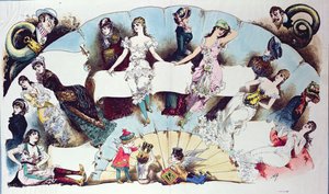 Lay-out illustraties voor een artikel over damesondergoed, uit La Vie Parisienne, ca. 1870