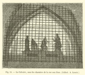 De Calvarieberg, onder de knekelhuizen van de rue aux Fers, Collectie A. Lenoir door French School