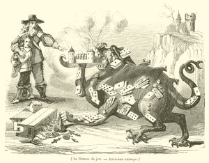 Le Demon du jeu (gravure) door French School