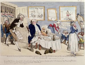 Le Gourmand, karikatuur van Lodewijk XVI (1754-93) en de Franse koninklijke familie op het moment van hun arrestatie in Varennes op 21 juni 1791