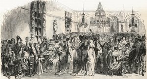 De Grote Salon van café Frascati in Parijs in de 19e eeuw - Gravure in 