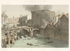 Het Kleine Kasteel en de Kleine Brug, Na de Brand van 27 April 1718 door French School