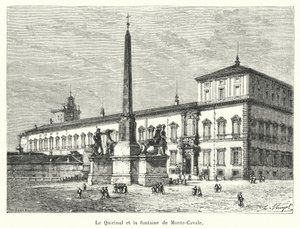 Het Quirinaal en de fontein van Monte-Cavallo door French School