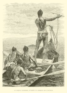 De slapende haai, naar een schets van de auteur (gravure) door French School