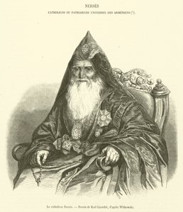 De katholikos Nerses (gravure) door French School