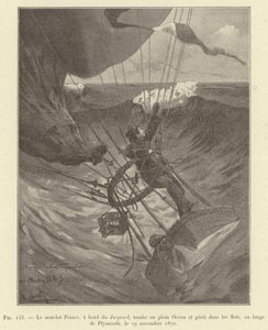 Matroos Prince, aan boord van de Jacquard, valt in volle oceaan en verdrinkt in de golven, voor de kust van Plymouth, 29 november 1870