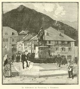Het monument van Saussure, in Chamonix