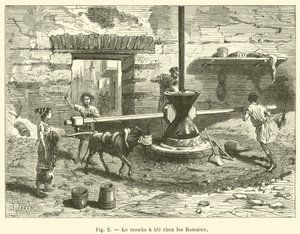 De graanmolen bij de Romeinen