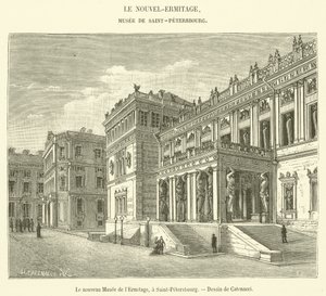 Het nieuwe Hermitage Museum, in Sint-Petersburg door French School
